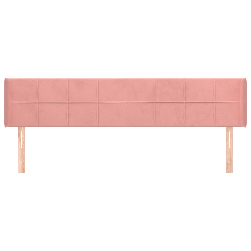 Hoofdbord met randen 183x16x78/88 cm fluweel roze is nu te koop bij PeponiXL, paradijselijk wonen!