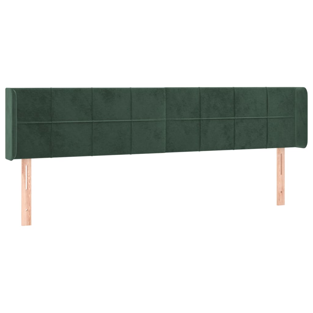 Hoofdbord met randen 203x16x78/88 cm fluweel donkergroen is nu te koop bij PeponiXL, paradijselijk wonen!