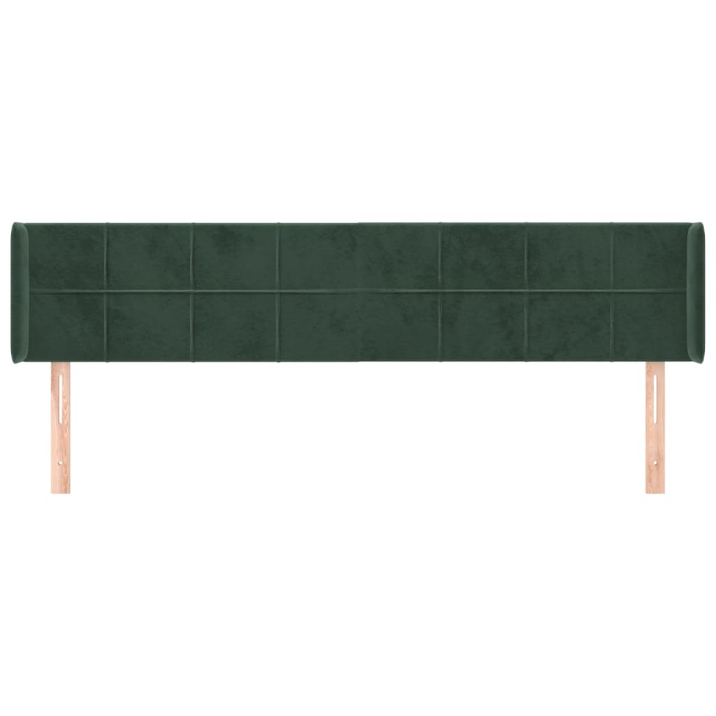 Hoofdbord met randen 203x16x78/88 cm fluweel donkergroen is nu te koop bij PeponiXL, paradijselijk wonen!