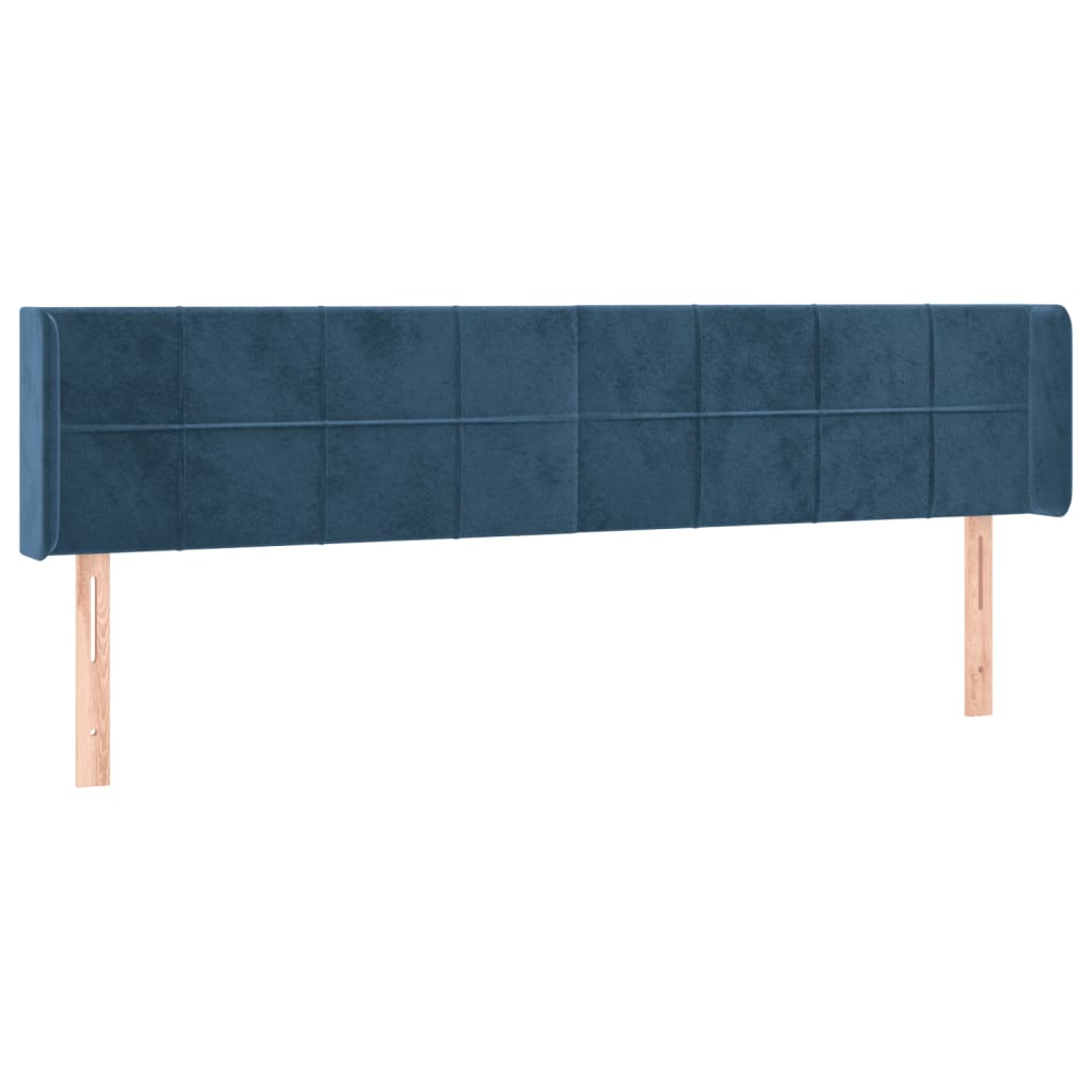 Hoofdbord met randen 203x16x78/88 cm fluweel donkerblauw is nu te koop bij PeponiXL, paradijselijk wonen!