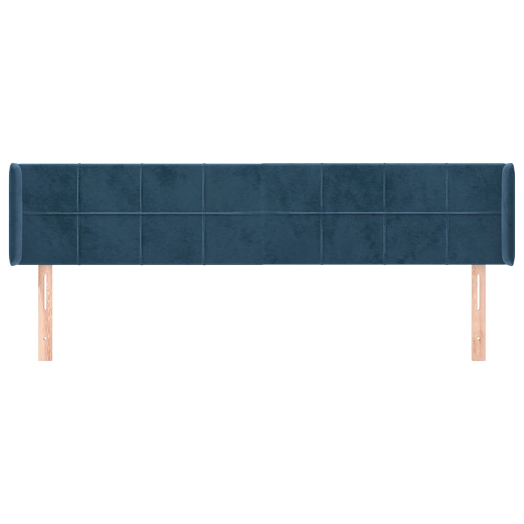 Hoofdbord met randen 203x16x78/88 cm fluweel donkerblauw is nu te koop bij PeponiXL, paradijselijk wonen!