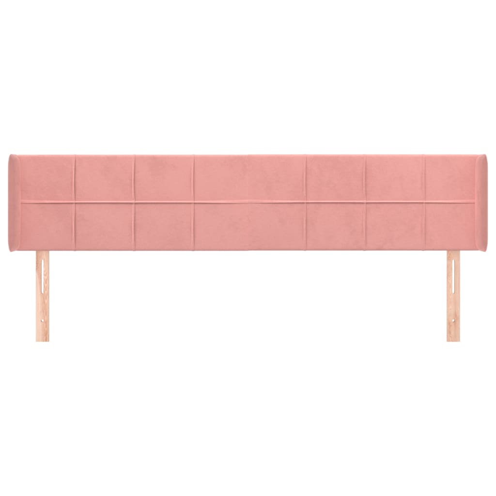 Hoofdbord met randen 203x16x78/88 cm fluweel roze is nu te koop bij PeponiXL, paradijselijk wonen!