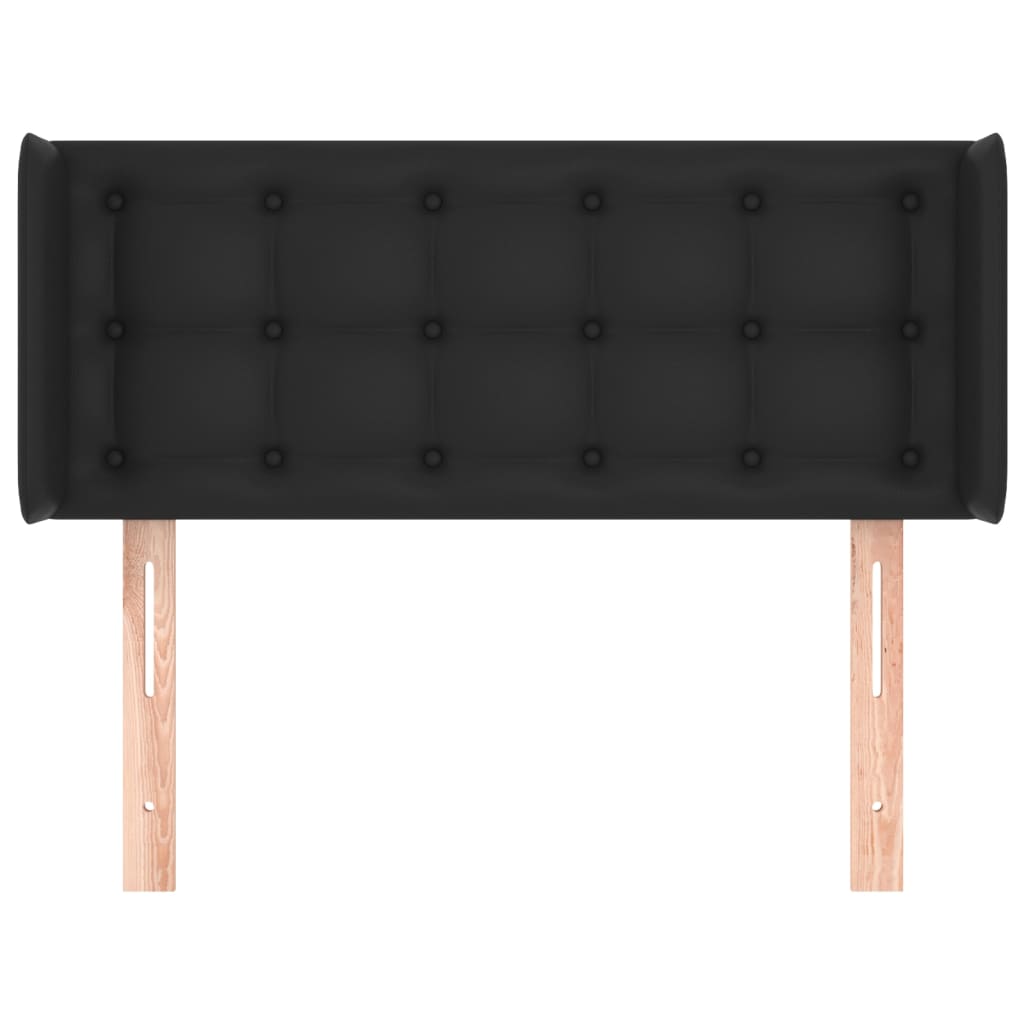 Hoofdbord met randen 83x16x78/88 cm kunstleer zwart is nu te koop bij PeponiXL, paradijselijk wonen!