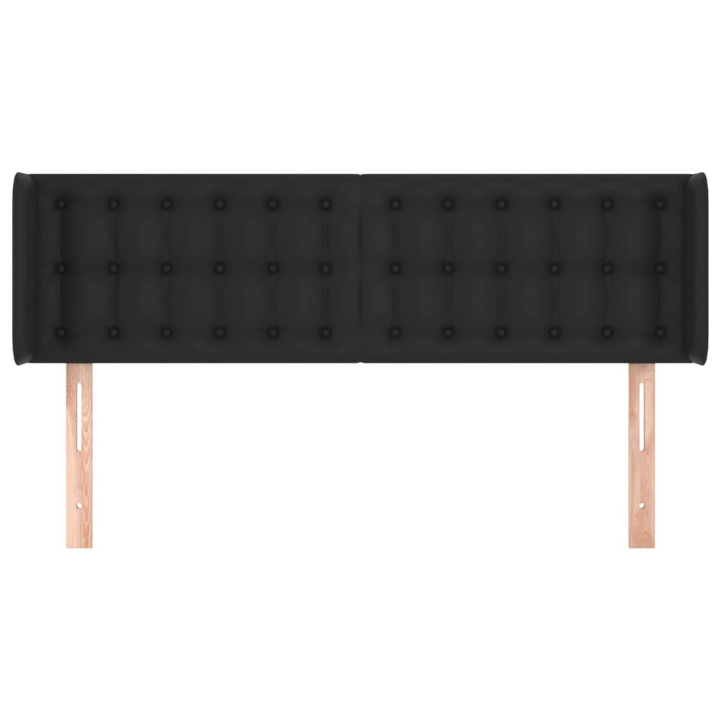 Hoofdbord met randen 147x16x78/88 cm kunstleer zwart is nu te koop bij PeponiXL, paradijselijk wonen!