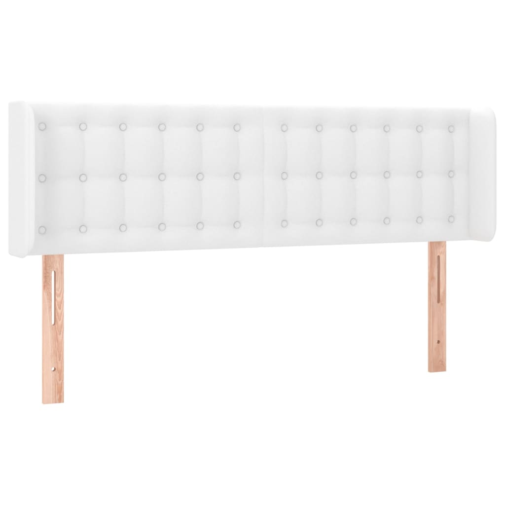 Hoofdbord met randen 147x16x78/88 cm kunstleer wit is nu te koop bij PeponiXL, paradijselijk wonen!