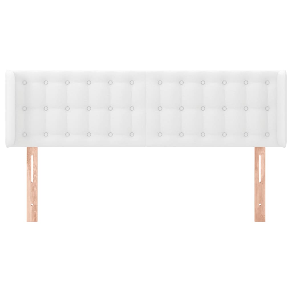 Hoofdbord met randen 147x16x78/88 cm kunstleer wit is nu te koop bij PeponiXL, paradijselijk wonen!