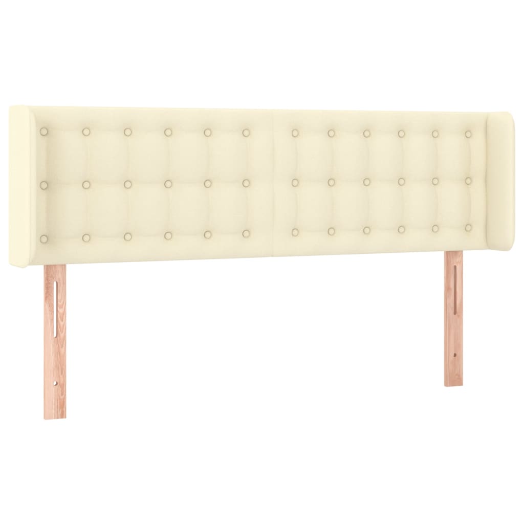 Hoofdbord met randen 147x16x78/88 cm kunstleer crèmekleurig is nu te koop bij PeponiXL, paradijselijk wonen!
