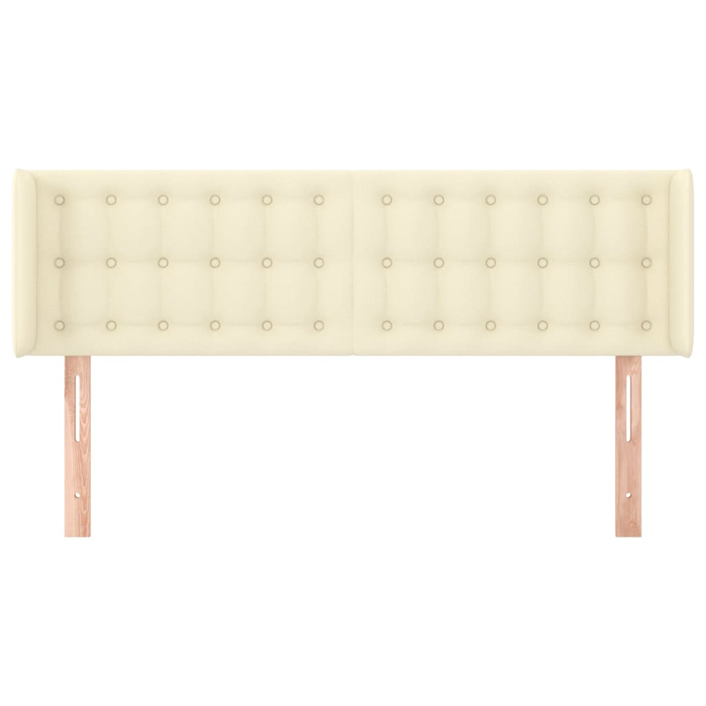 Hoofdbord met randen 147x16x78/88 cm kunstleer crèmekleurig is nu te koop bij PeponiXL, paradijselijk wonen!