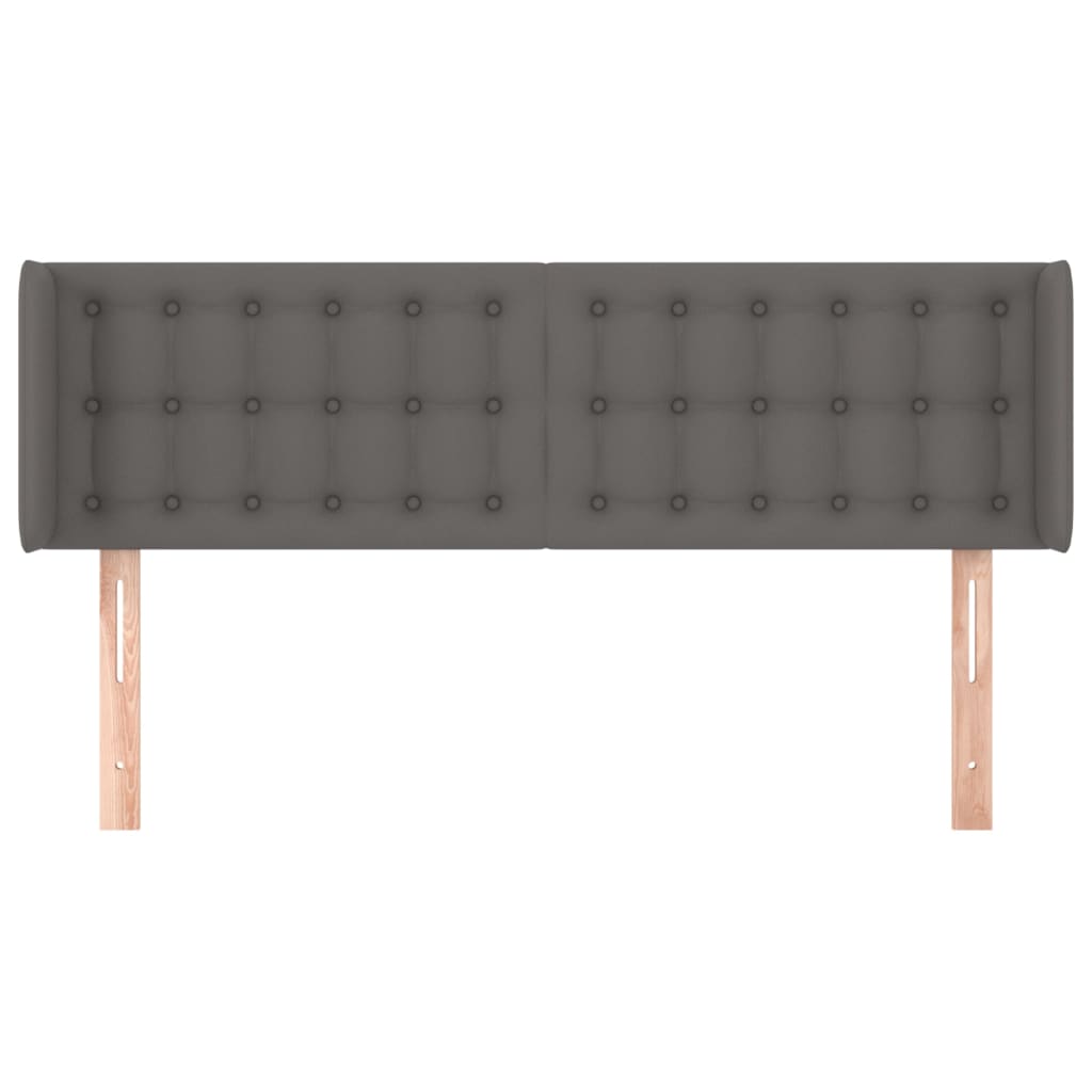 Hoofdbord met randen 147x16x78/88 cm kunstleer grijs is nu te koop bij PeponiXL, paradijselijk wonen!