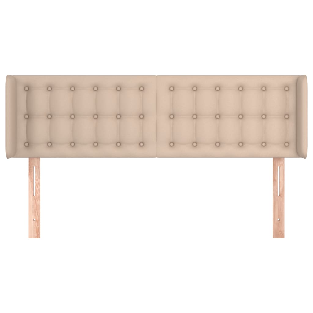Hoofdbord met randen 147x16x78/88 cm kunstleer cappuccinokleur is nu te koop bij PeponiXL, paradijselijk wonen!