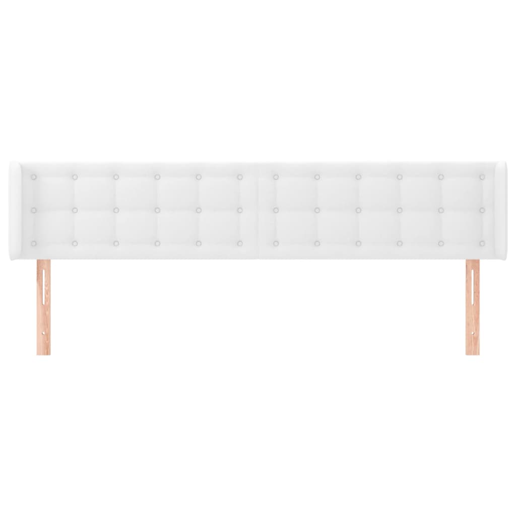 Hoofdbord met randen 163x16x78/88 cm kunstleer wit is nu te koop bij PeponiXL, paradijselijk wonen!
