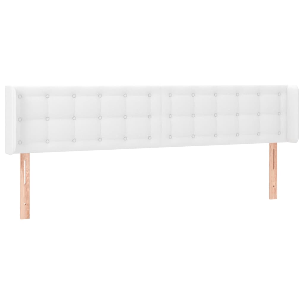 Hoofdbord met randen 183x16x78/88 cm kunstleer wit is nu te koop bij PeponiXL, paradijselijk wonen!