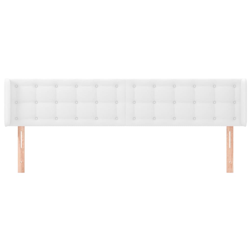 Hoofdbord met randen 183x16x78/88 cm kunstleer wit is nu te koop bij PeponiXL, paradijselijk wonen!
