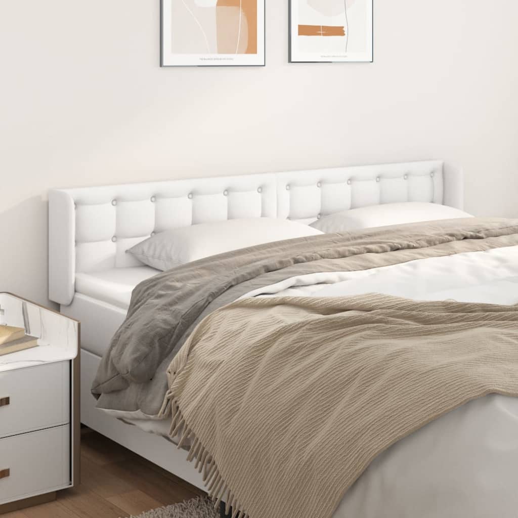 Hoofdbord met randen 183x16x78/88 cm kunstleer wit is nu te koop bij PeponiXL, paradijselijk wonen!