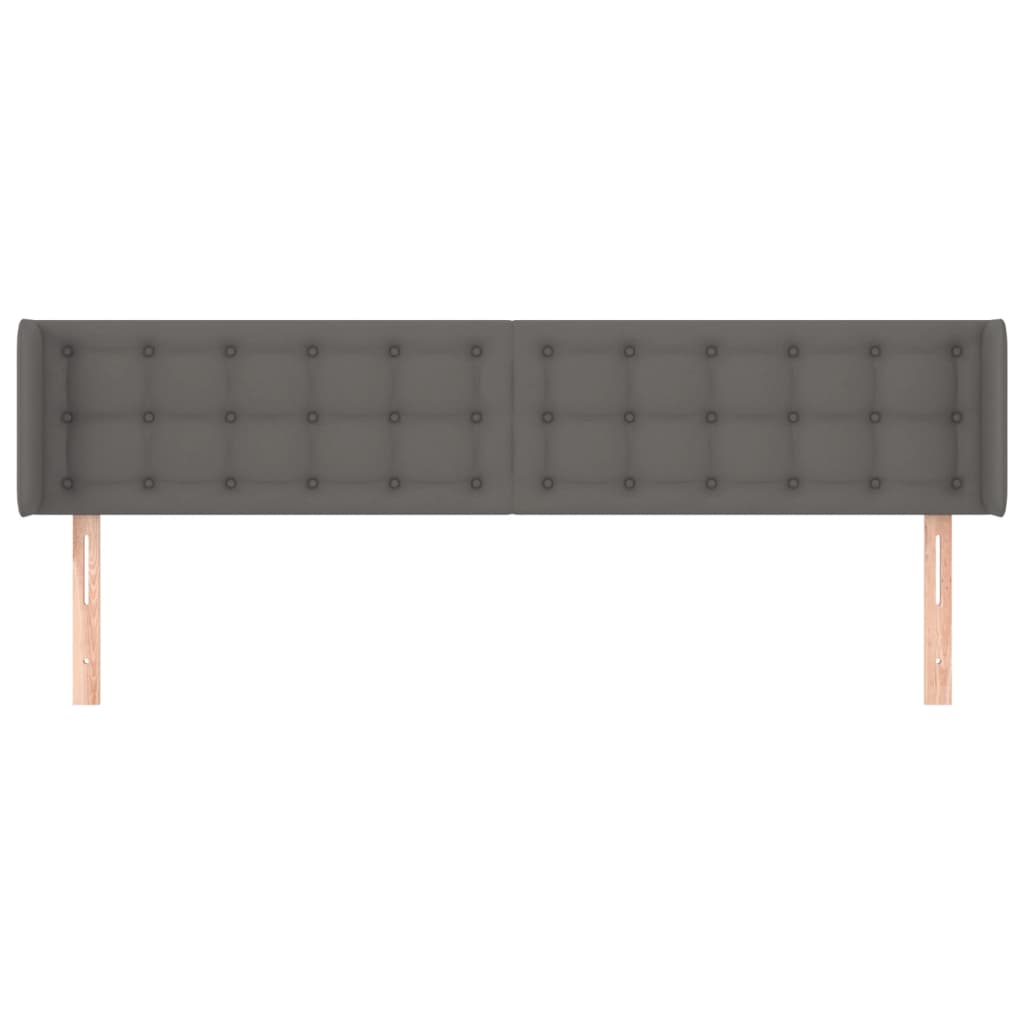 Hoofdbord met randen 183x16x78/88 cm kunstleer grijs is nu te koop bij PeponiXL, paradijselijk wonen!