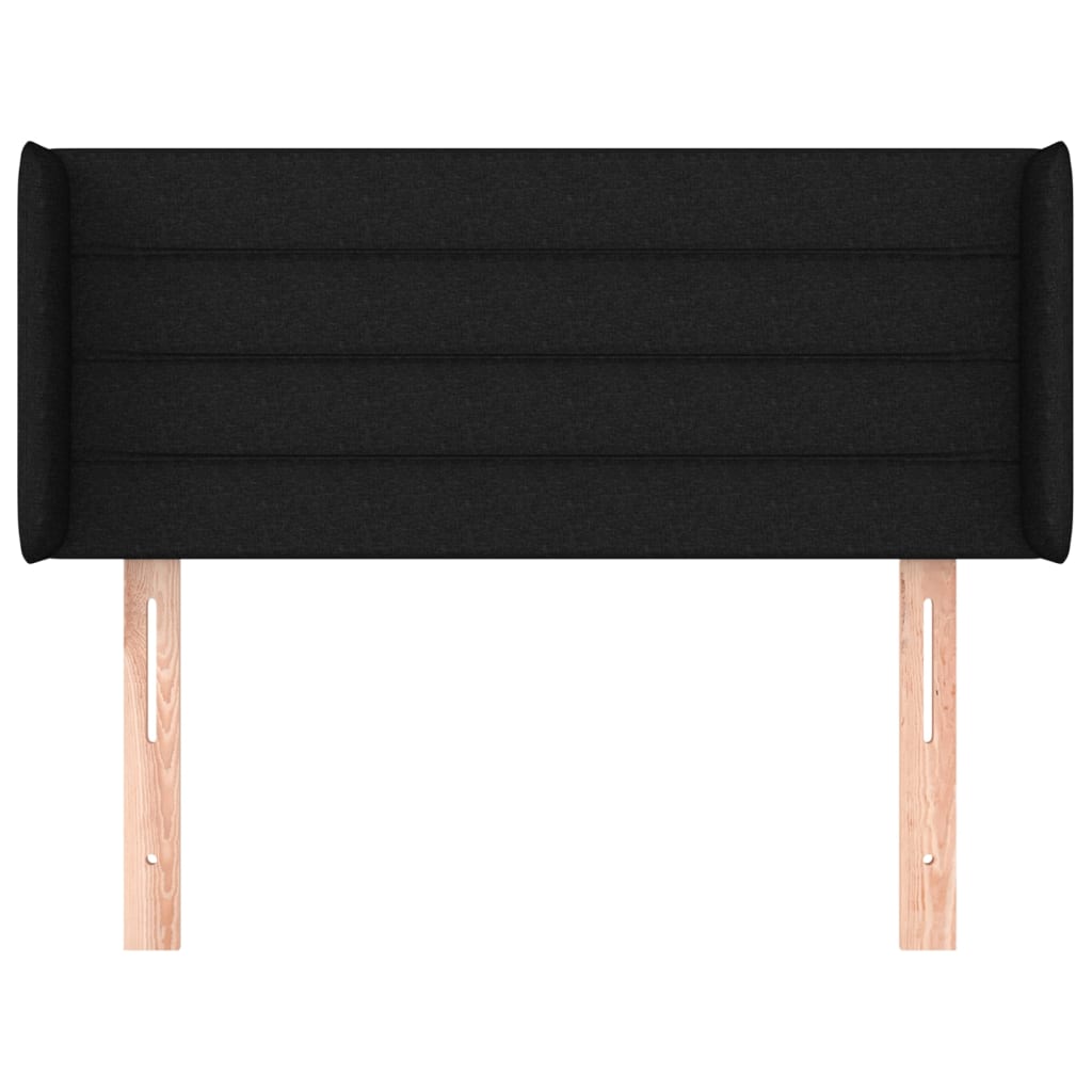 Hoofdbord met randen 83x16x78/88 cm stof zwart is nu te koop bij PeponiXL, paradijselijk wonen!