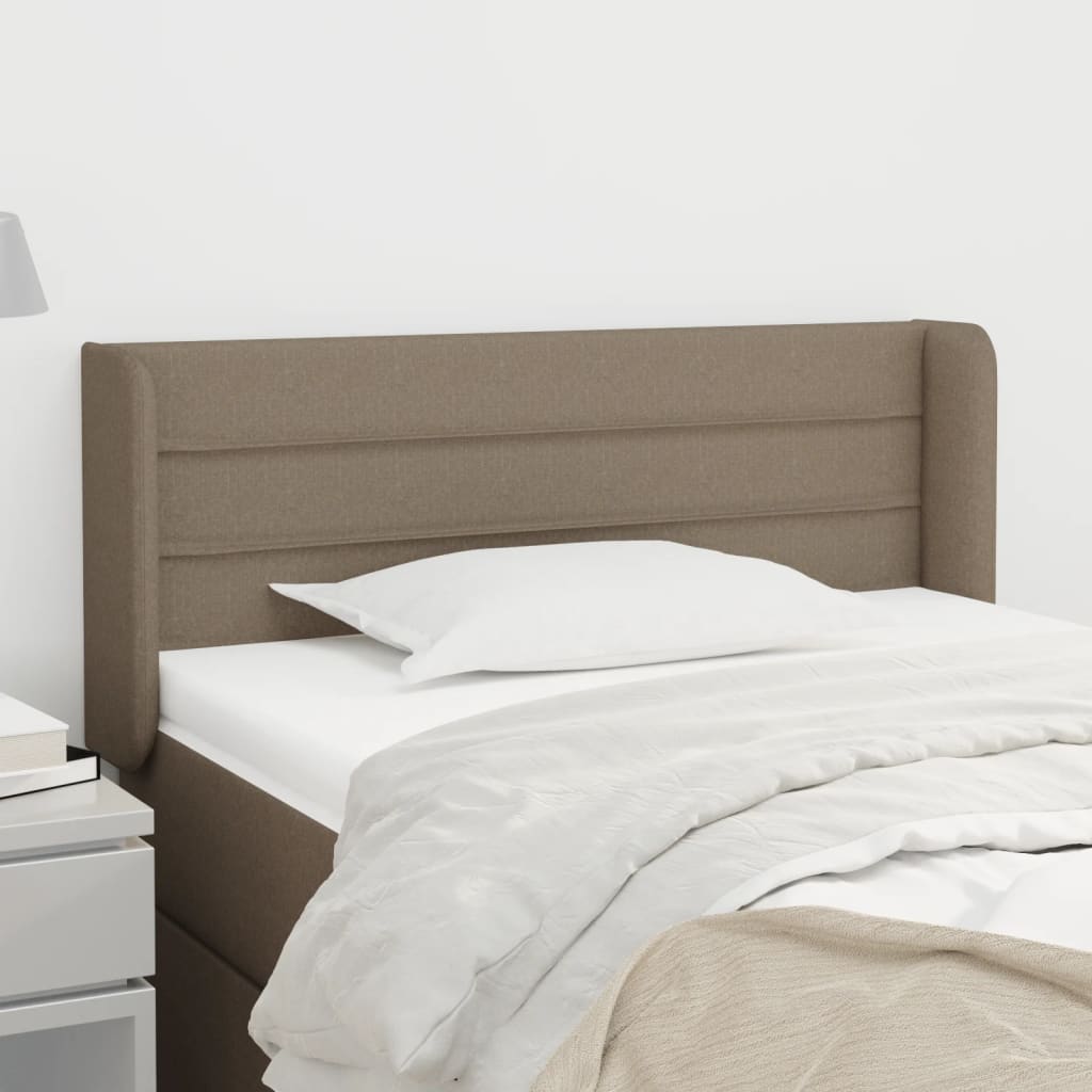 Hoofdbord met randen 83x16x78/88 cm stof taupe is nu te koop bij PeponiXL, paradijselijk wonen!