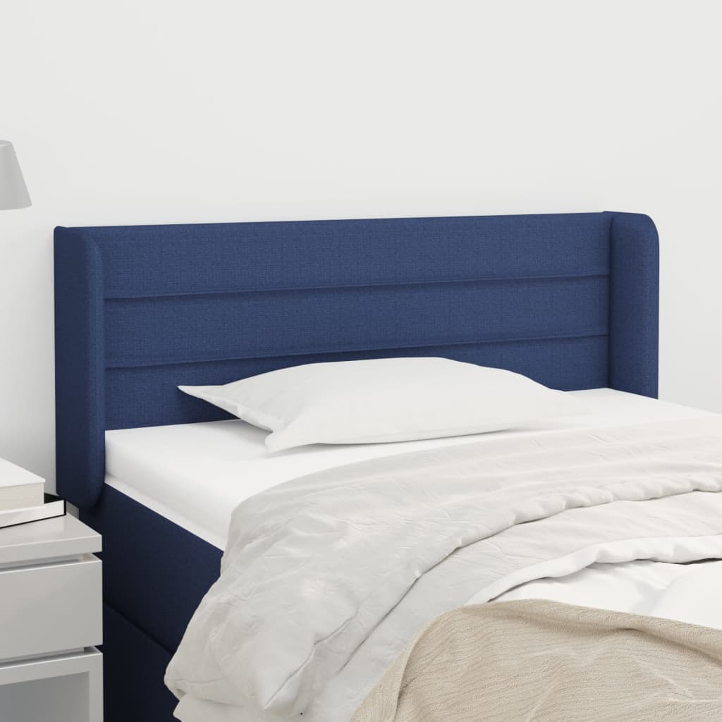 Hoofdbord met randen 93x16x78/88 cm stof blauw is nu te koop bij PeponiXL, paradijselijk wonen!