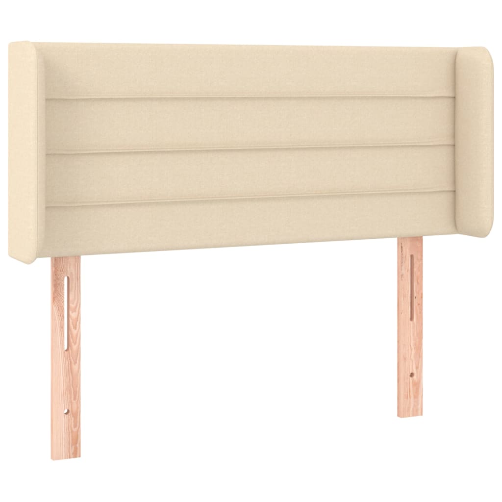 Hoofdbord met randen 103x16x78/88 cm stof crèmekleurig is nu te koop bij PeponiXL, paradijselijk wonen!