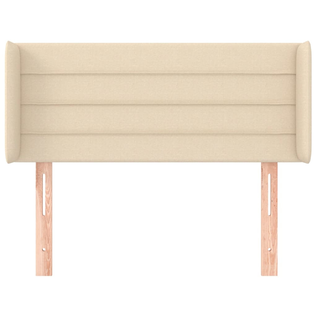 Hoofdbord met randen 103x16x78/88 cm stof crèmekleurig is nu te koop bij PeponiXL, paradijselijk wonen!