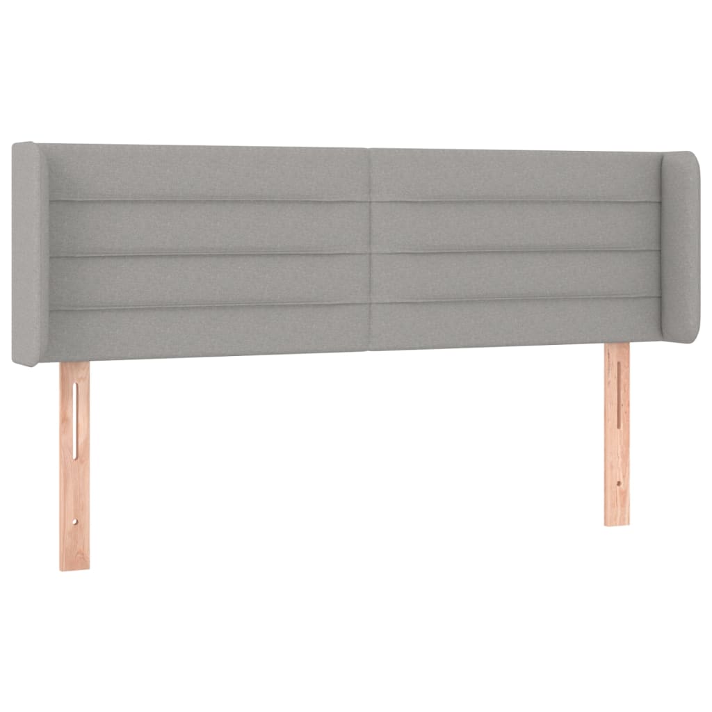 Hoofdbord met randen 147x16x78/88 cm stof lichtgrijs is nu te koop bij PeponiXL, paradijselijk wonen!