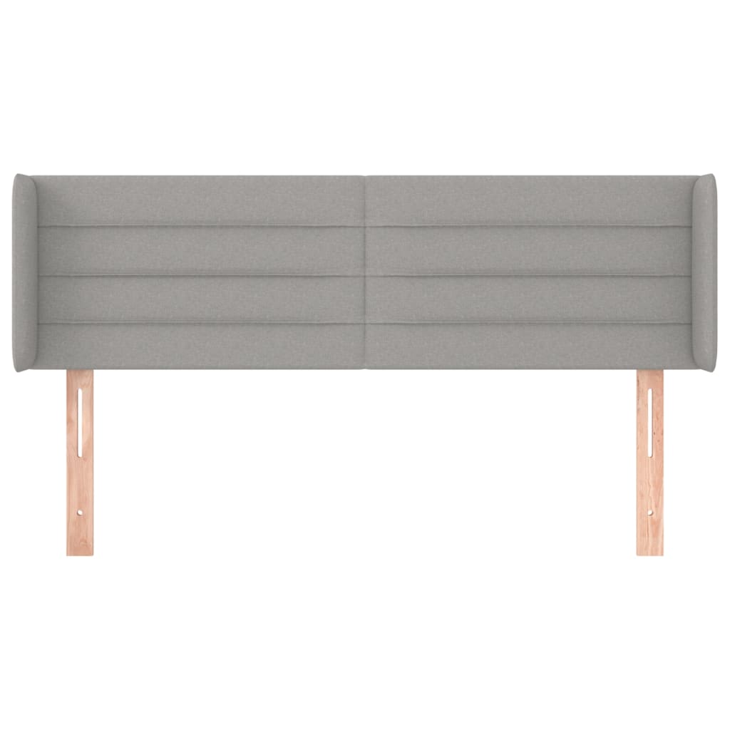 Hoofdbord met randen 147x16x78/88 cm stof lichtgrijs is nu te koop bij PeponiXL, paradijselijk wonen!