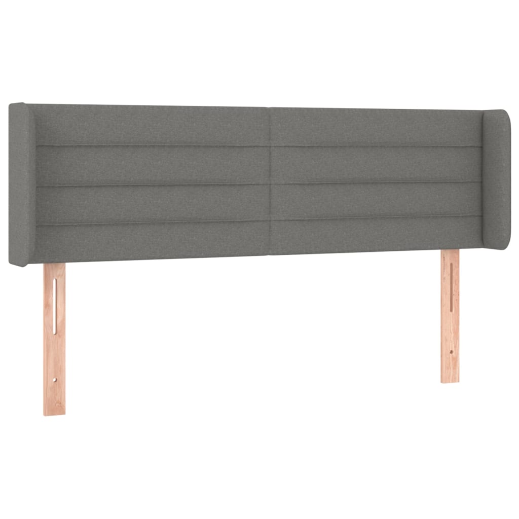 Hoofdbord met randen 147x16x78/88 cm stof donkergrijs is nu te koop bij PeponiXL, paradijselijk wonen!