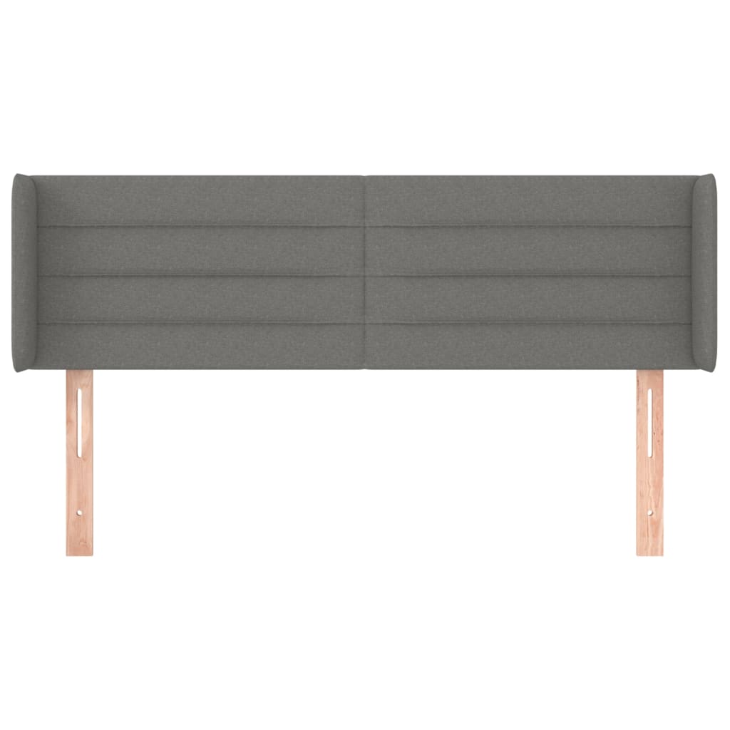 Hoofdbord met randen 147x16x78/88 cm stof donkergrijs is nu te koop bij PeponiXL, paradijselijk wonen!