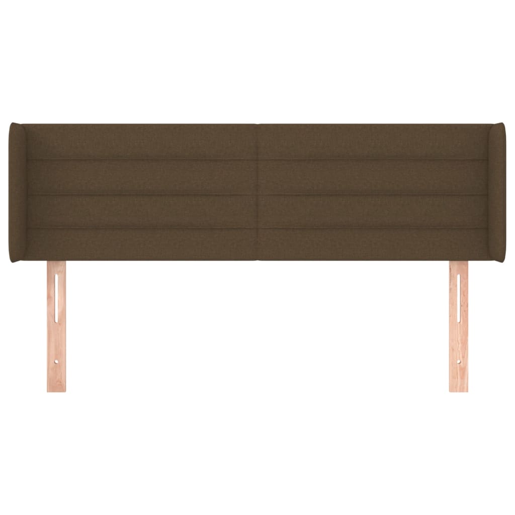 Hoofdbord met randen 147x16x78/88 cm stof donkerbruin is nu te koop bij PeponiXL, paradijselijk wonen!