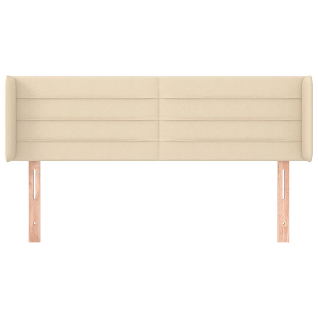 Hoofdbord met randen 147x16x78/88 cm stof crèmekleurig is nu te koop bij PeponiXL, paradijselijk wonen!