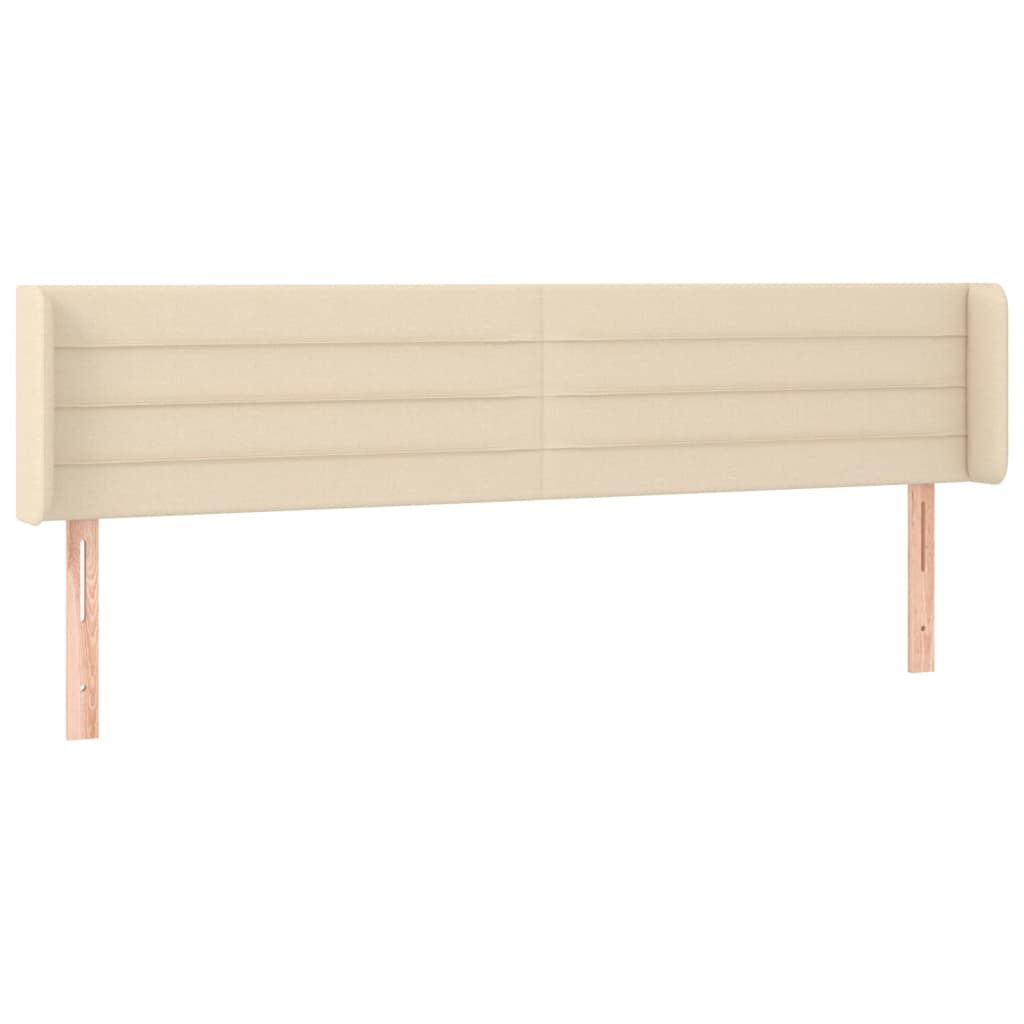 Hoofdbord met randen 163x16x78/88 cm stof crèmekleurig is nu te koop bij PeponiXL, paradijselijk wonen!