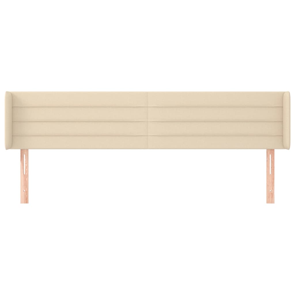 Hoofdbord met randen 163x16x78/88 cm stof crèmekleurig is nu te koop bij PeponiXL, paradijselijk wonen!