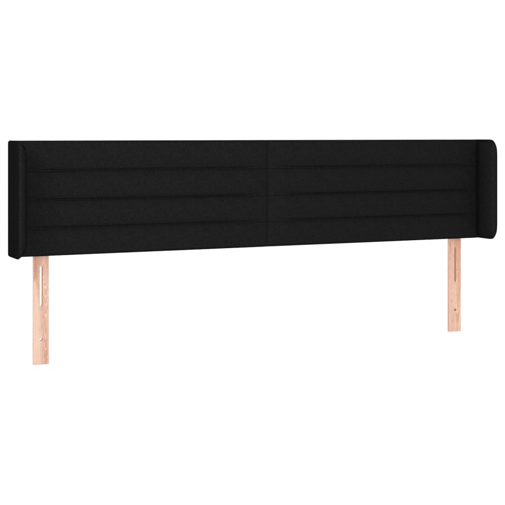 Hoofdbord met randen 183x16x78/88 cm stof zwart is nu te koop bij PeponiXL, paradijselijk wonen!