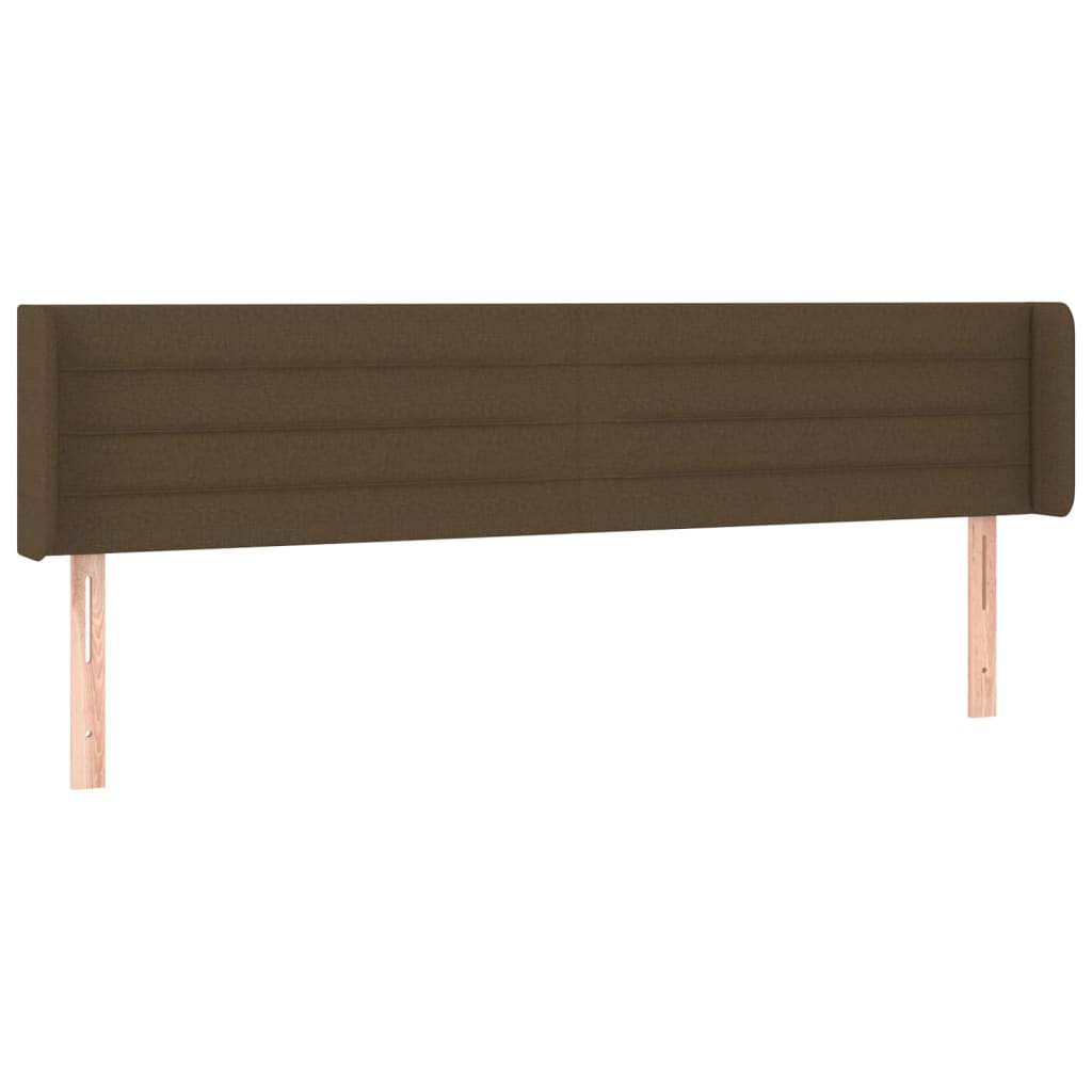 Hoofdbord met randen 183x16x78/88 cm stof donkerbruin is nu te koop bij PeponiXL, paradijselijk wonen!