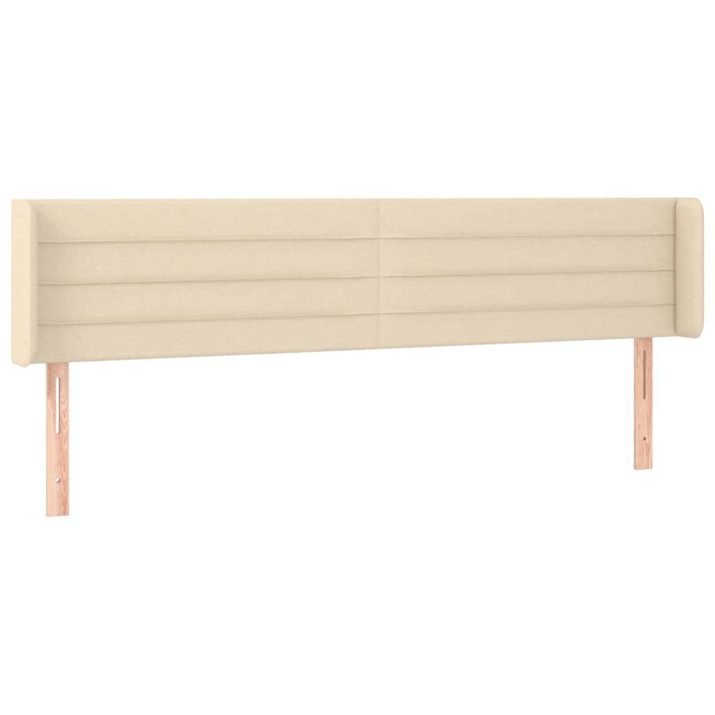 Hoofdbord met randen 183x16x78/88 cm stof crèmekleurig is nu te koop bij PeponiXL, paradijselijk wonen!