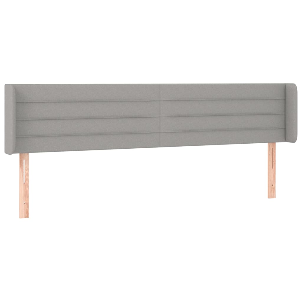 Hoofdbord met randen 203x16x78/88 cm stof lichtgrijs is nu te koop bij PeponiXL, paradijselijk wonen!