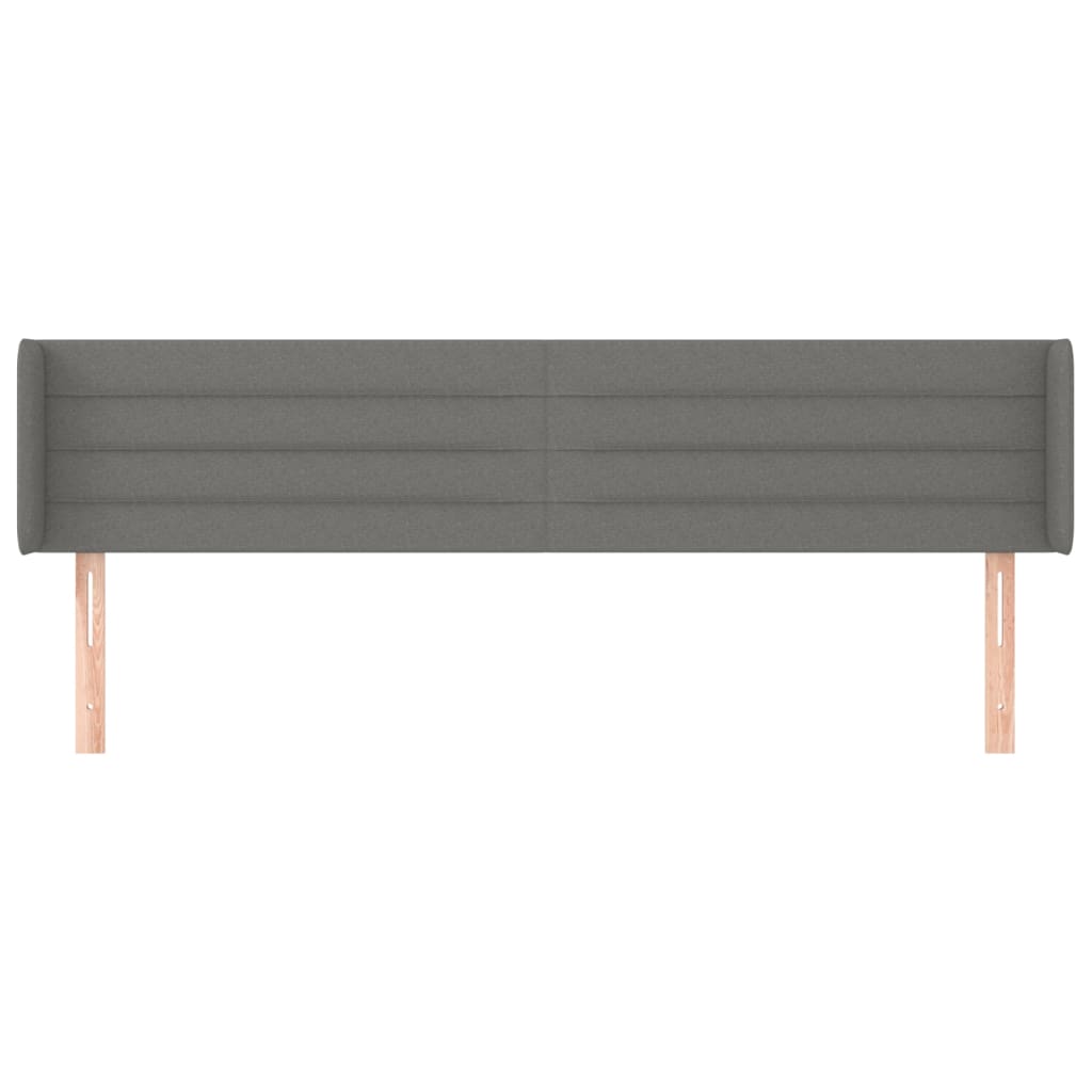 Hoofdbord met randen 203x16x78/88 cm stof donkergrijs is nu te koop bij PeponiXL, paradijselijk wonen!