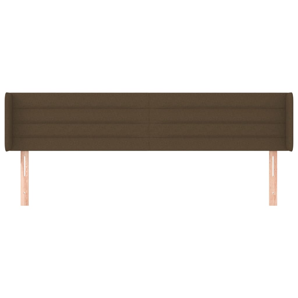 Hoofdbord met randen 203x16x78/88 cm stof donkerbruin is nu te koop bij PeponiXL, paradijselijk wonen!