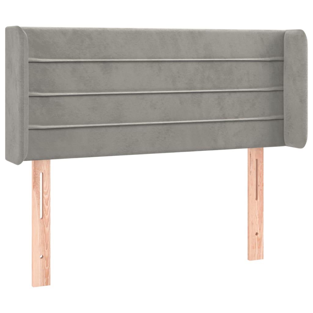 Hoofdbord met randen 83x16x78/88 cm fluweel lichtgrijs is nu te koop bij PeponiXL, paradijselijk wonen!