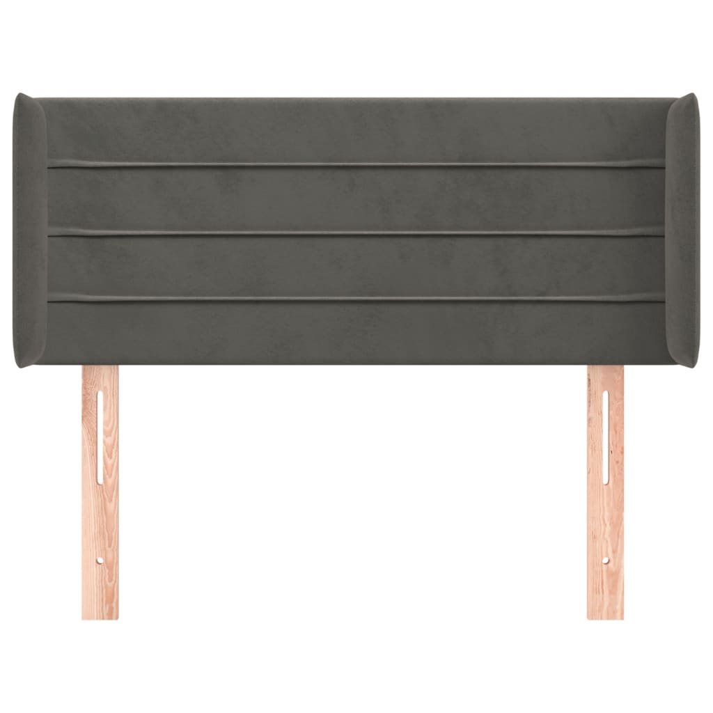 Hoofdbord met randen 83x16x78/88 cm fluweel donkergrijs is nu te koop bij PeponiXL, paradijselijk wonen!