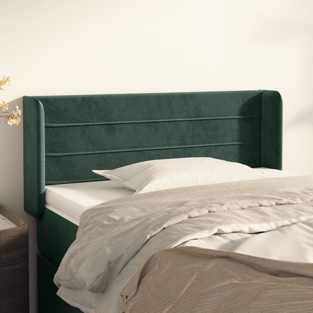 Hoofdbord met randen 83x16x78/88 cm fluweel donkergroen is nu te koop bij PeponiXL, paradijselijk wonen!