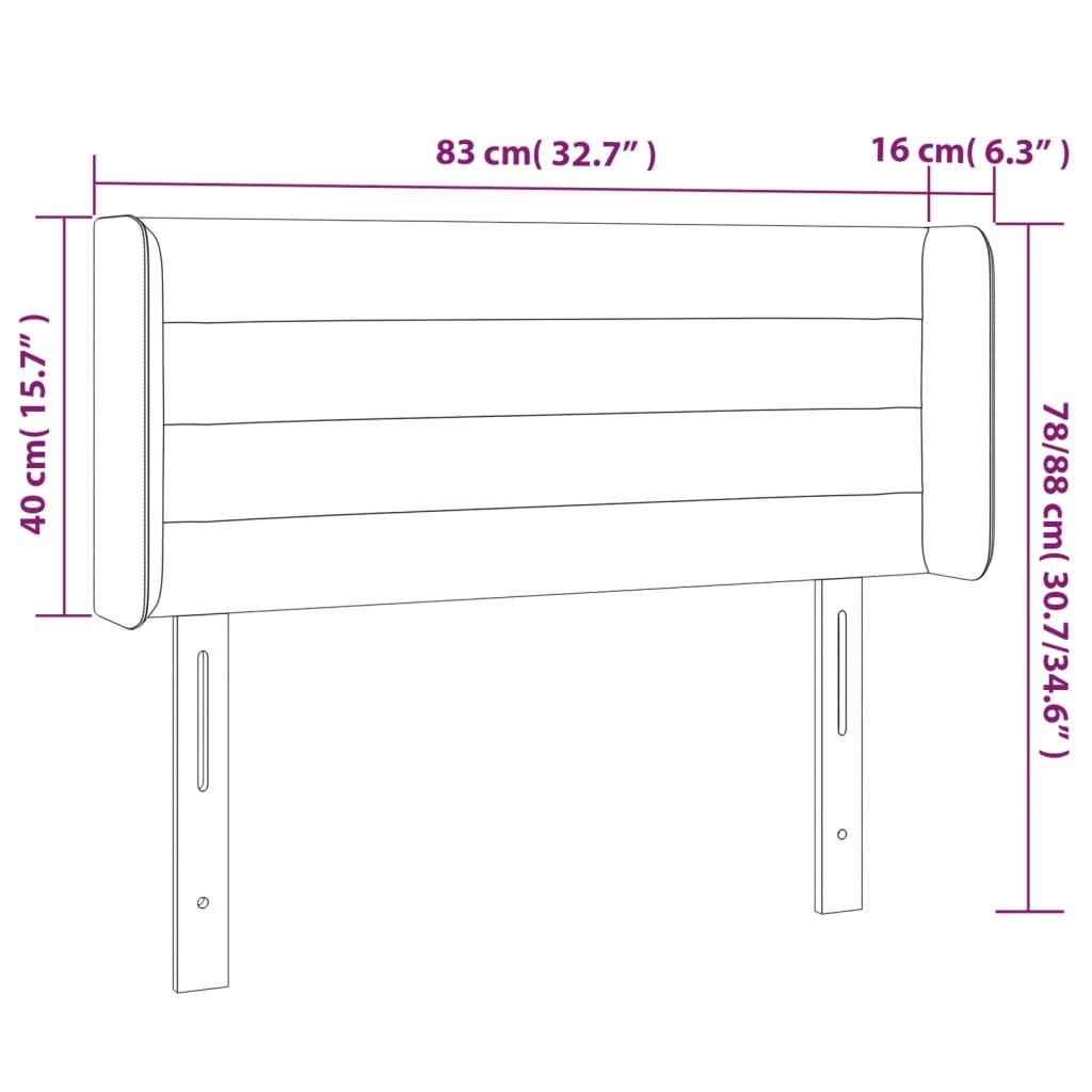 Hoofdbord met randen 83x16x78/88 cm fluweel roze is nu te koop bij PeponiXL, paradijselijk wonen!