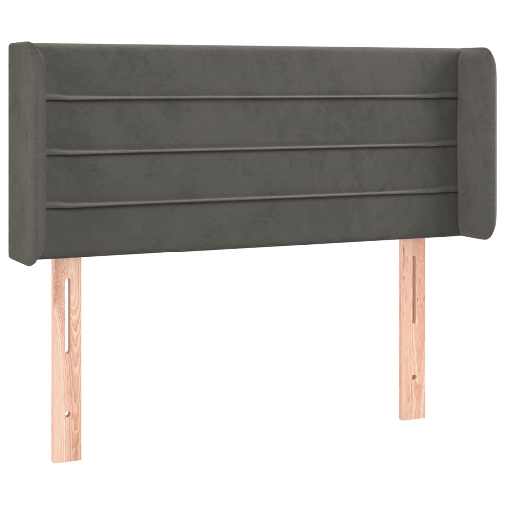 Hoofdbord met randen 93x16x78/88 cm fluweel donkergrijs is nu te koop bij PeponiXL, paradijselijk wonen!