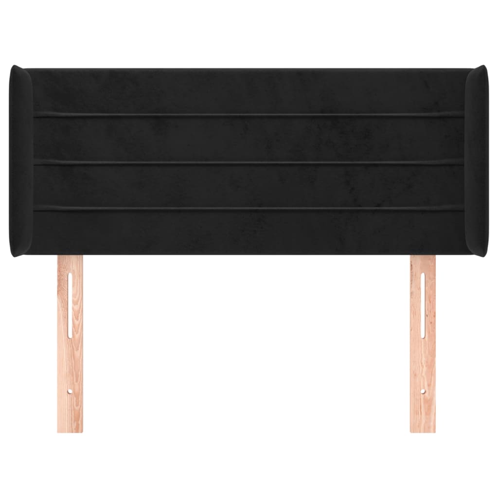 Hoofdbord met randen 93x16x78/88 cm fluweel zwart is nu te koop bij PeponiXL, paradijselijk wonen!