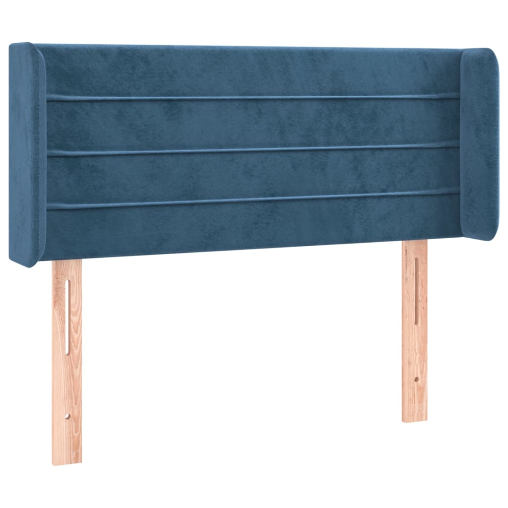 Hoofdbord met randen 93x16x78/88 cm fluweel donkerblauw is nu te koop bij PeponiXL, paradijselijk wonen!