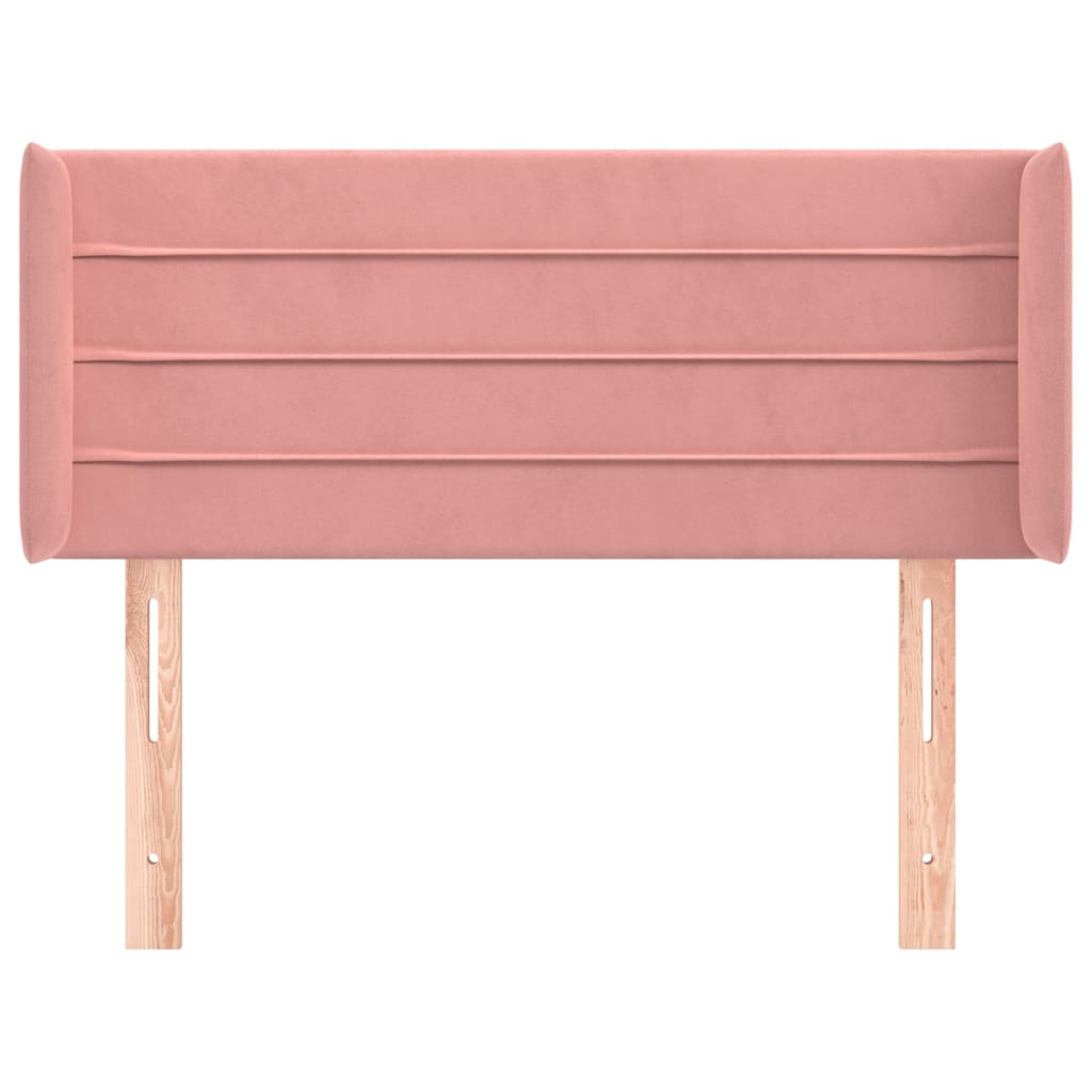 Hoofdbord met randen 93x16x78/88 cm fluweel roze is nu te koop bij PeponiXL, paradijselijk wonen!