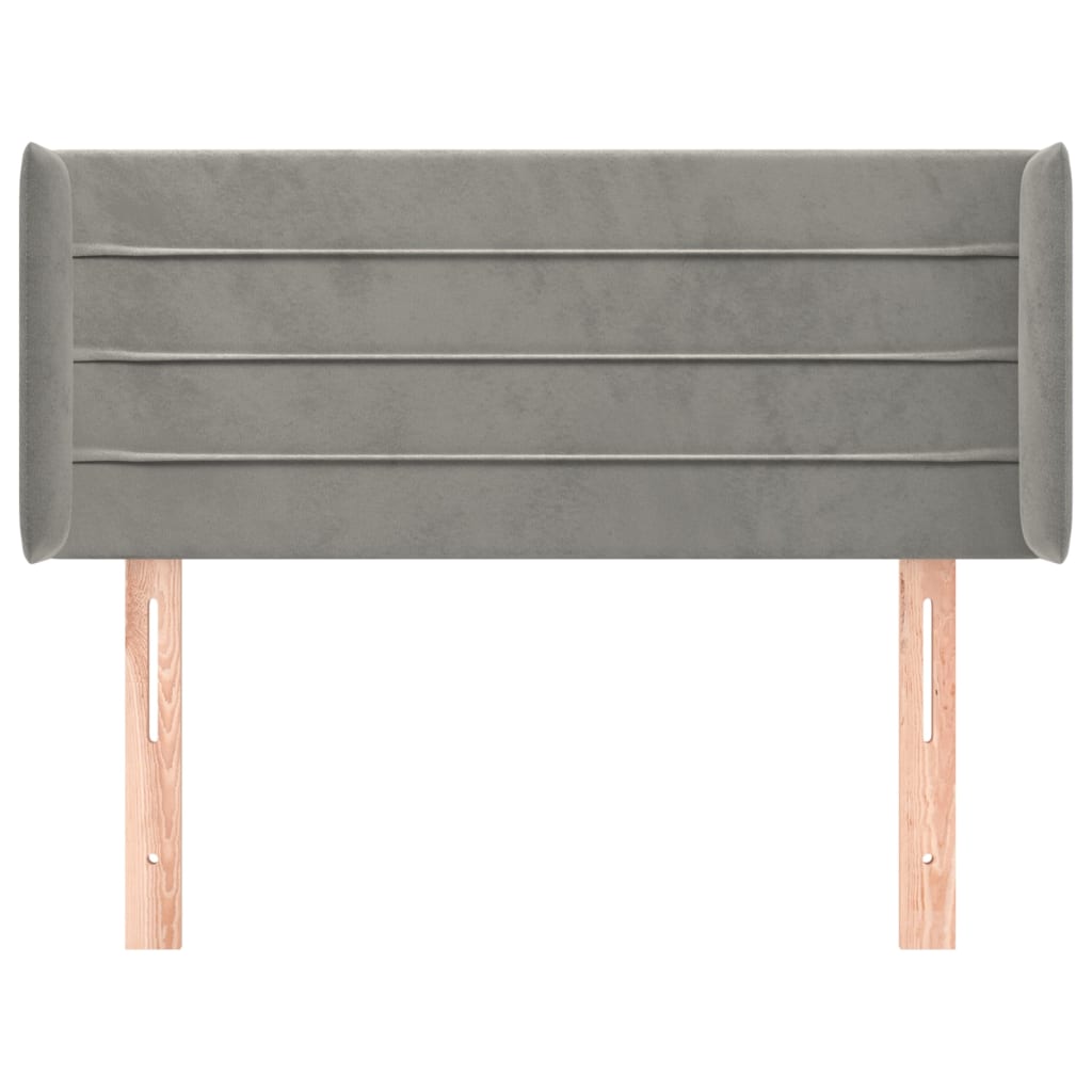 Hoofdbord met randen 103x16x78/88 cm fluweel lichtgrijs is nu te koop bij PeponiXL, paradijselijk wonen!