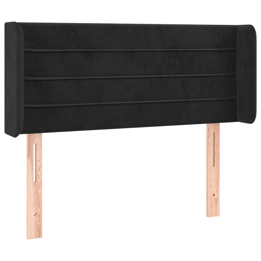 Hoofdbord met randen 103x16x78/88 cm fluweel zwart is nu te koop bij PeponiXL, paradijselijk wonen!