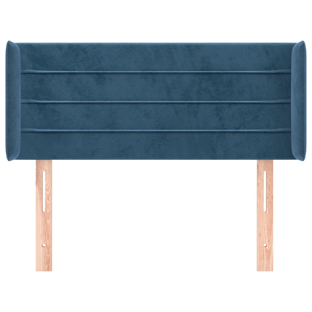 Hoofdbord met randen 103x16x78/88 cm fluweel donkerblauw is nu te koop bij PeponiXL, paradijselijk wonen!