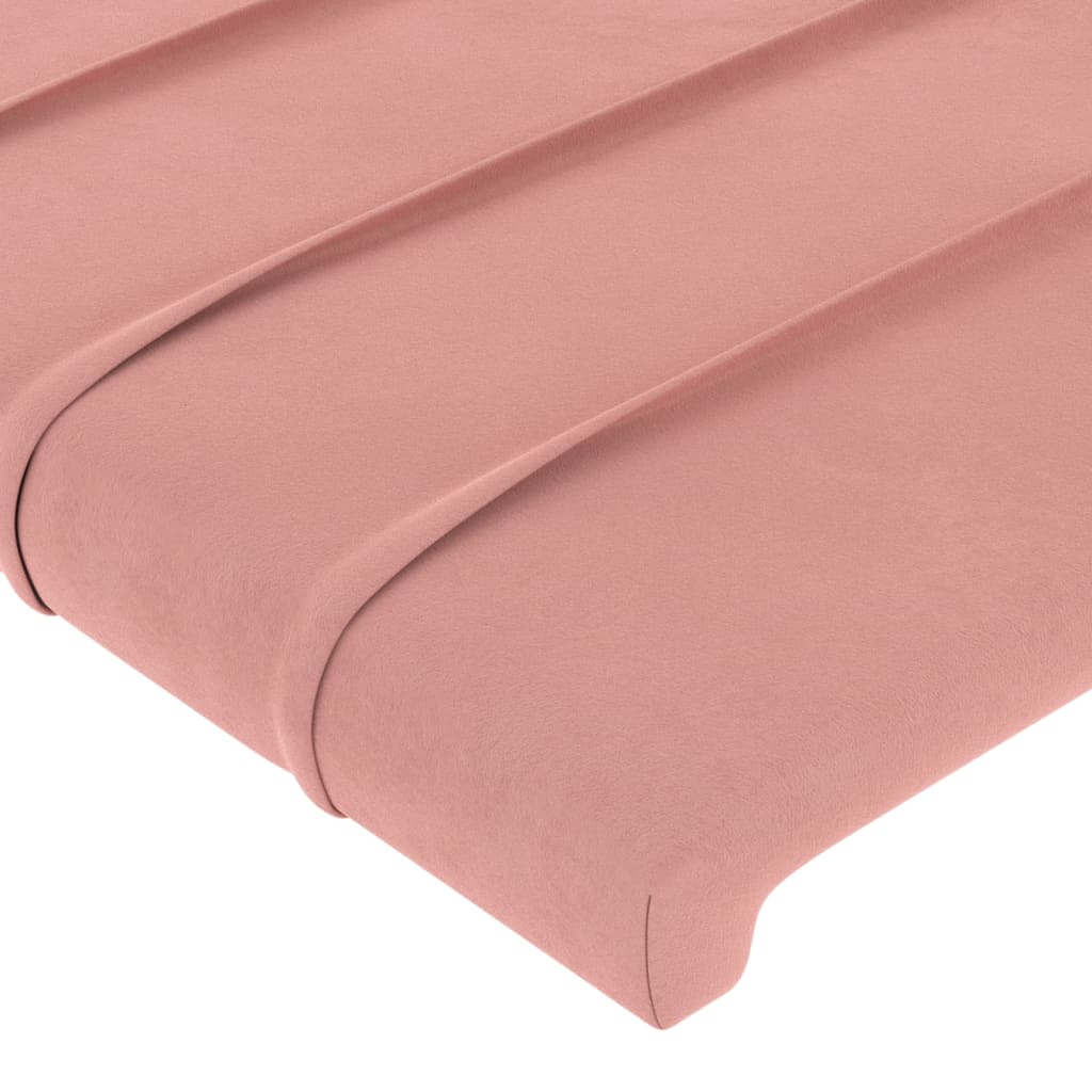 Hoofdbord met randen 103x16x78/88 cm fluweel roze is nu te koop bij PeponiXL, paradijselijk wonen!